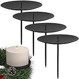 ARTECSIS 4 Kerzenhalter für Adventskranz Kerzenteller Adventskerzenhalter schwarz Durchmesser 12cm