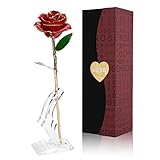 Rose, Gomyhom 24k Gold Rose Handgefertigt Konservierte Rose - mit Geschenkbox für Frau Freundin/ Muttertag/ Geburtstag/ Hochzeitstag/ Jahrestag Künstliche Rose