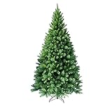 RS Trade HXT 1101 künstlicher Weihnachtsbaum 180 cm (Ø ca. 106 cm) mit 824 Spitzen und Schnellaufbau Klapp-Schirmsystem, schwer entflammbar, unechter Tannenbaum inkl. Metall Christbaum Ständer