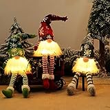 3 StüCk Weihnachtszwerg Schwedisch, Weihnachtswichtel Beleuchtet, Handgemachte Esichtslose PlüSch Puppen, Weihnachtsdekoration, Weihnachtswichtel, Party Weihnachts Deko Spielzeug