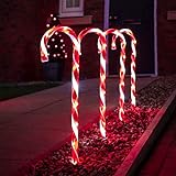 Festive Lights - 4er Set – beleuchtete Zuckerstangen Dekoration – 40 LEDs – strombetrieben - für Außen & Innen